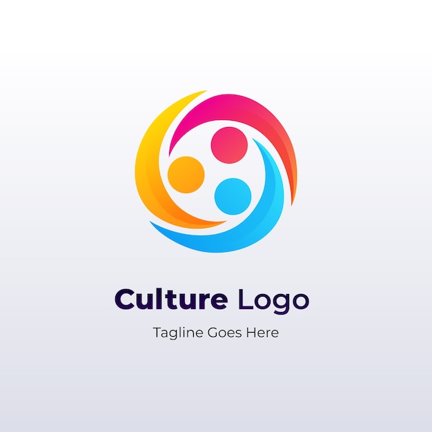 Vetor grátis modelo de design de logotipo de cultura gradiente
