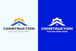 Vetor grátis modelo de design de logotipo de empresa de construção
