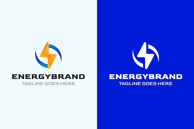 Modelo de design de logotipo de energia gradiente