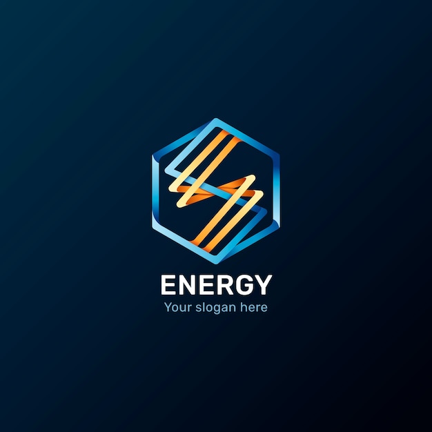 Vetor grátis modelo de design de logotipo de energia gradiente