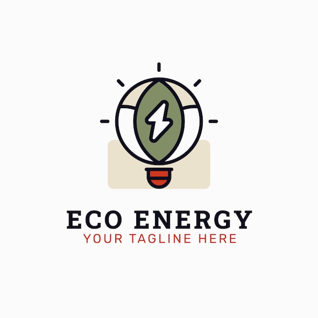 Modelo de design de logotipo de energia renovável