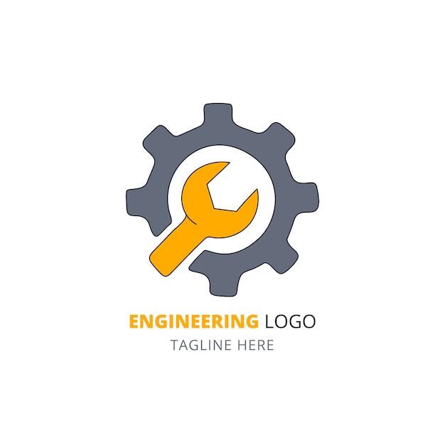 Vetor grátis modelo de design de logotipo de engenharia mecânica