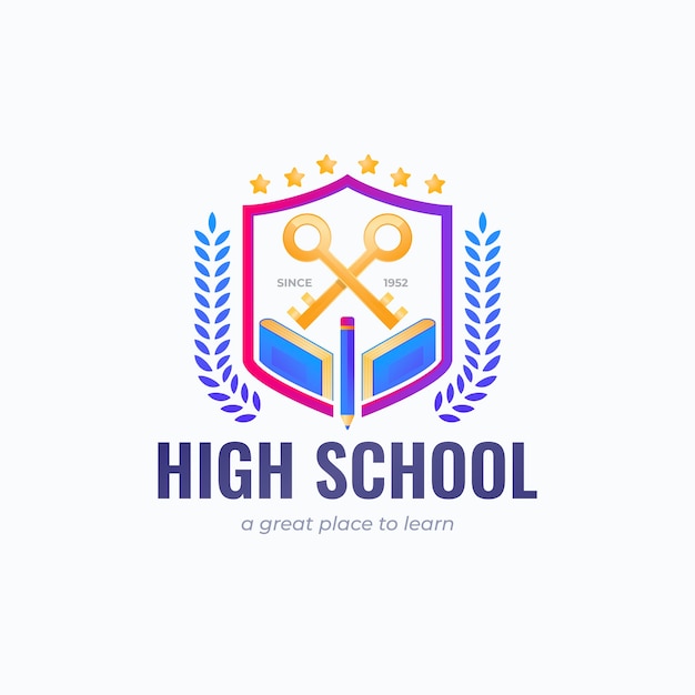 Modelo de design de logotipo de escola gradiente