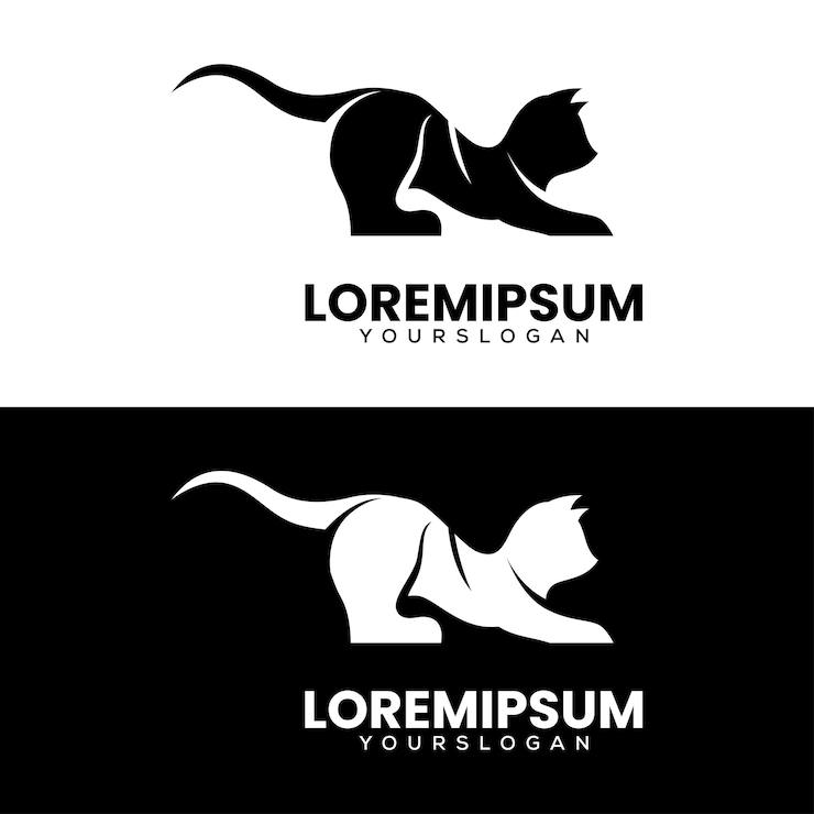 Vetor grátis modelo de design de logotipo de gato