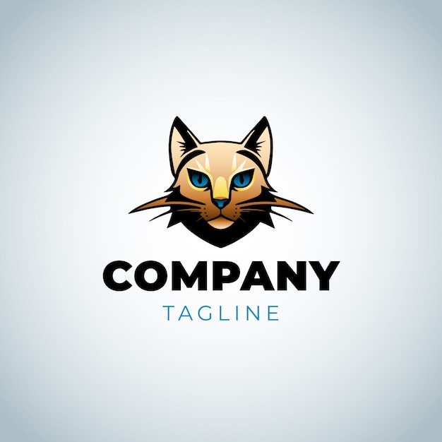 Vetor grátis modelo de design de logotipo de gato