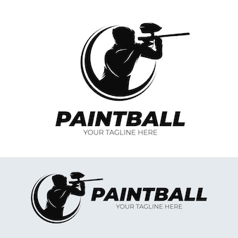 Modelo de design de logotipo de jogador de paintball