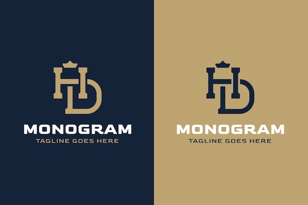 Modelo de design de logotipo de monograma hd de design plano