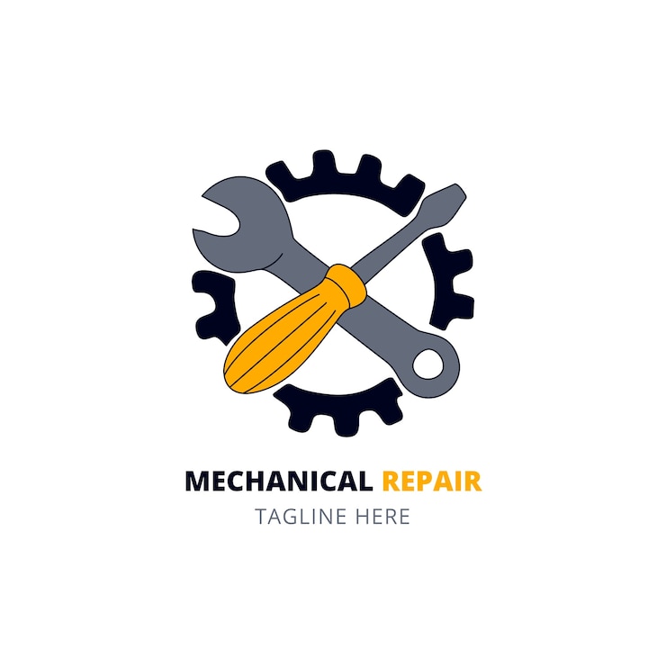 Vetor grátis modelo de design de logotipo de reparo mecânico