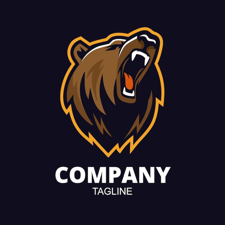 Vetor grátis modelo de design de logotipo de urso