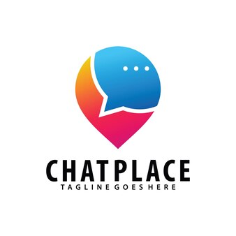 Modelo de design de logotipo do chat place