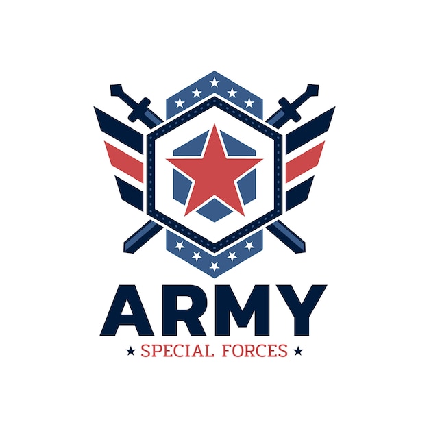 Vetor grátis modelo de design de logotipo do exército