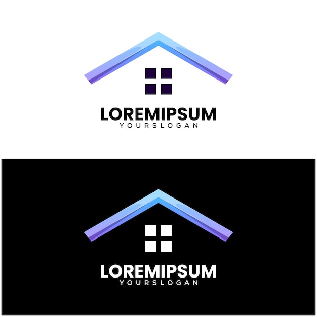 Vetor grátis modelo de design de logotipo gradiente doméstico