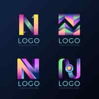 Vetor grátis modelo de design de logotipo gradiente n