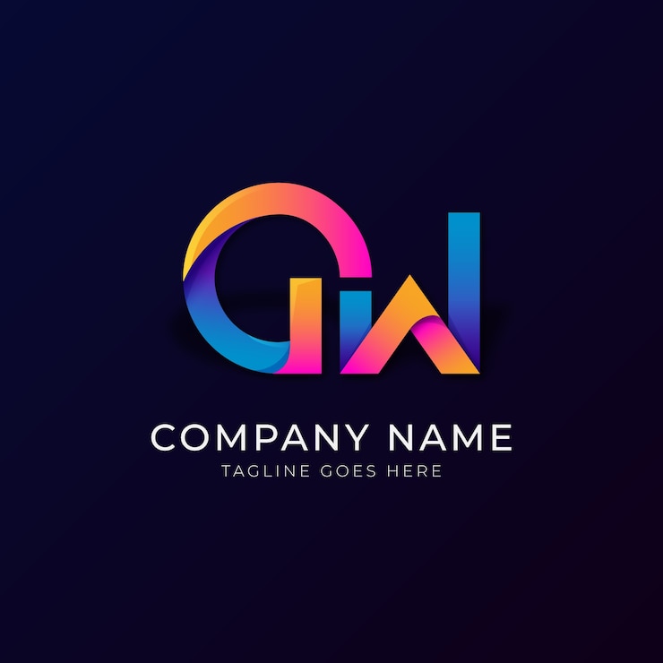 Vetor grátis modelo de design de logotipo gw