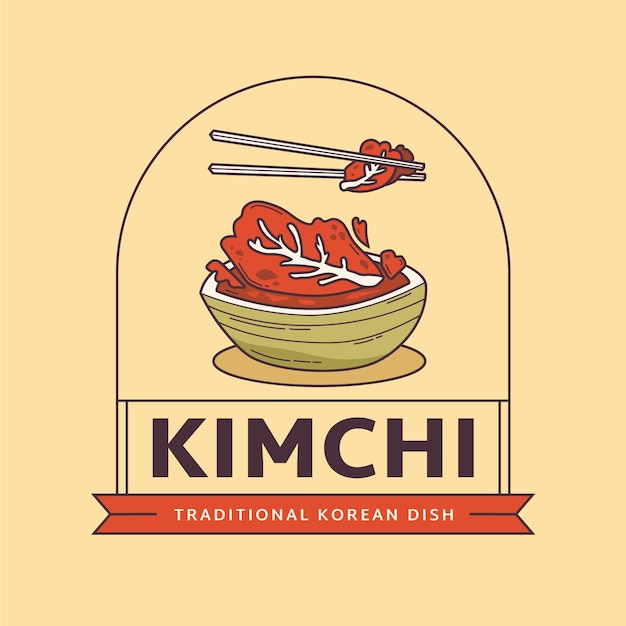 Vetor grátis modelo de design de logotipo kimchi