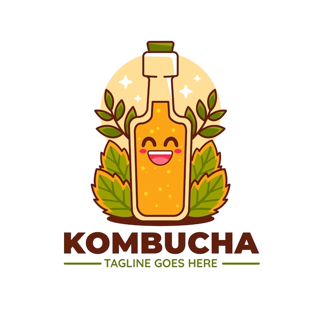 Modelo de design de logotipo Kombucha
