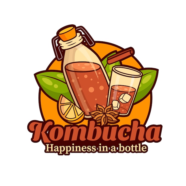 Modelo de design de logotipo Kombucha