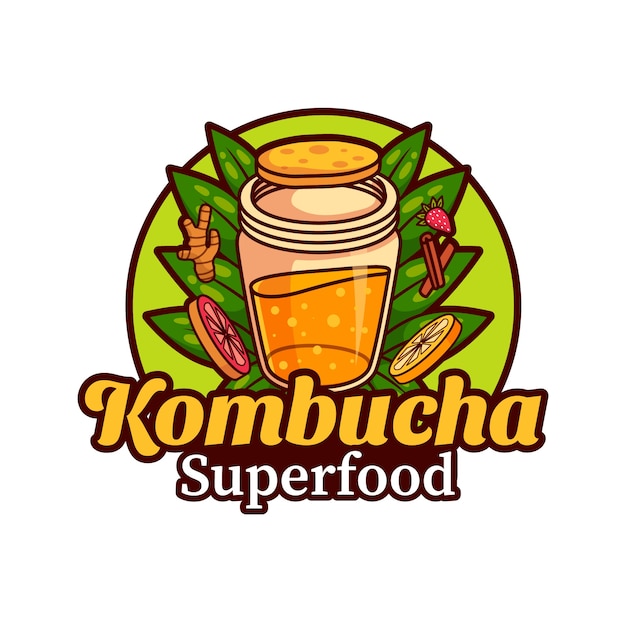 Modelo de design de logotipo Kombucha