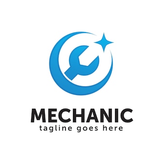 Modelo de design de logotipo mecânico automático