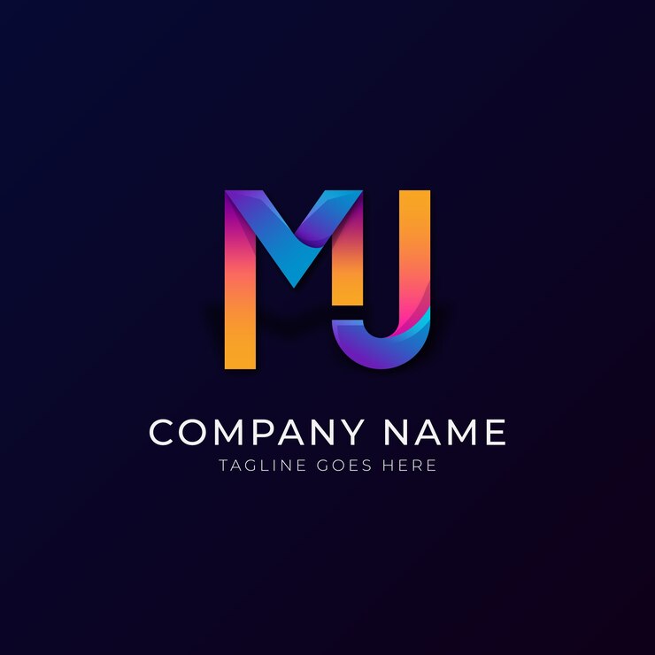 Vetor grátis modelo de design de logotipo mj