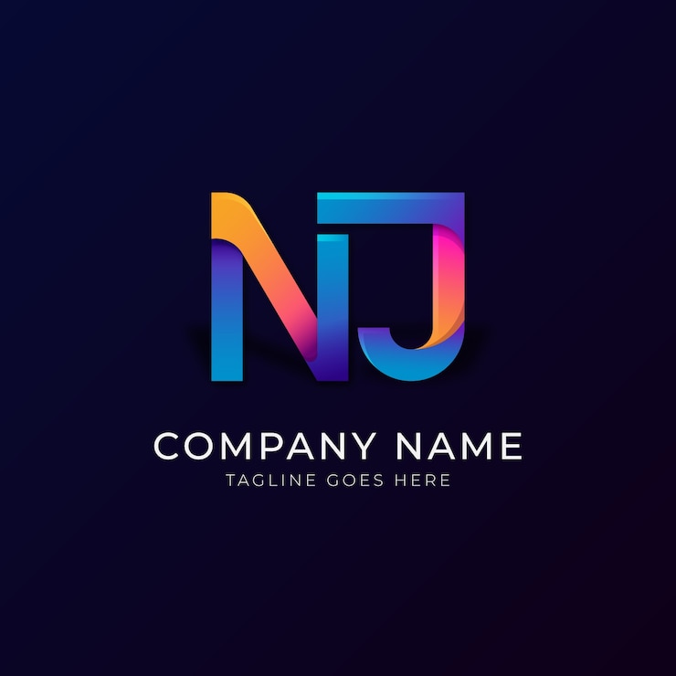 Vetor grátis modelo de design de logotipo nj