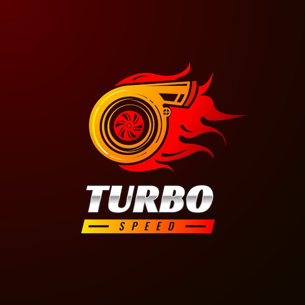 Vetor grátis modelo de design de logotipo turbo