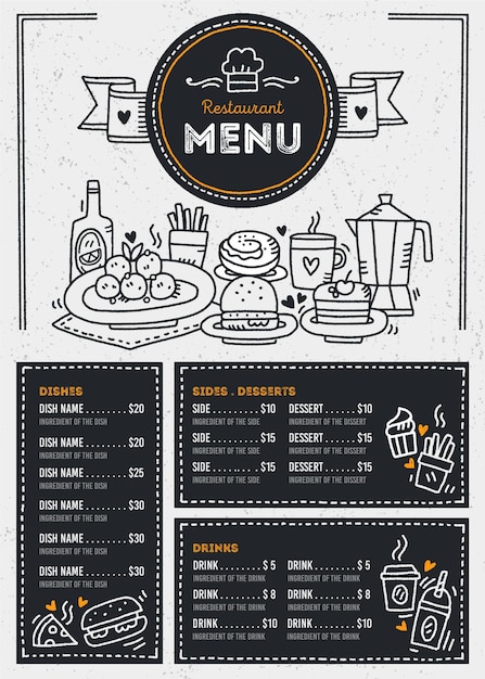 Modelo de design de menu de restaurante