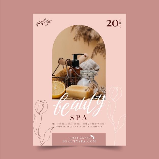 Modelo de design de pôster de spa