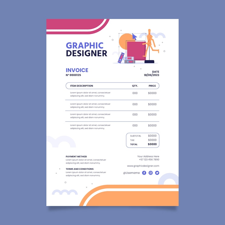 Vetor grátis modelo de designer gráfico de design plano