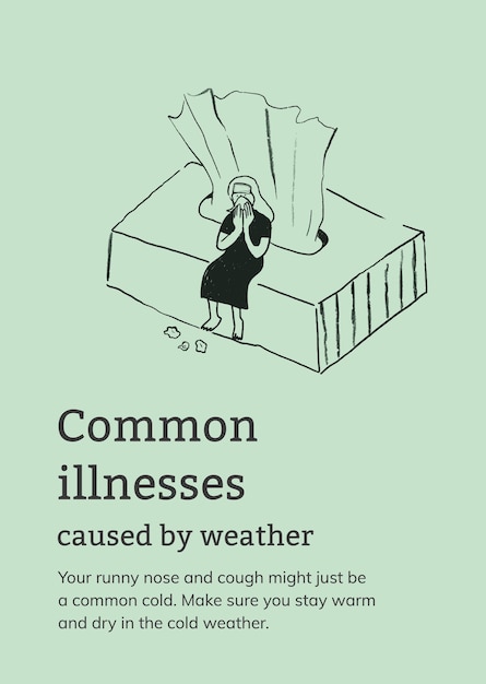 Modelo de doenças comuns causadas por pôster de saúde meteorológica