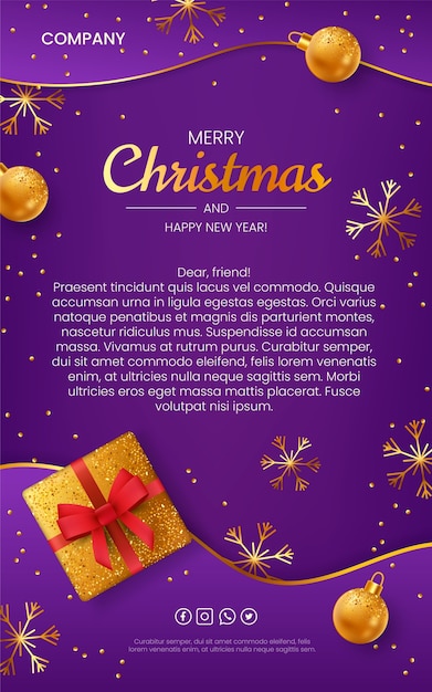 Modelo de e-mail de natal realista