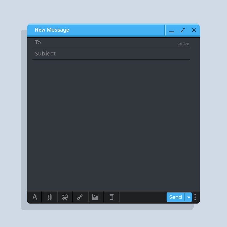 Vetor grátis modelo de e-mail em branco de design plano