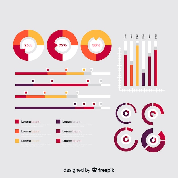 Vetor grátis modelo de elementos infográfico plana