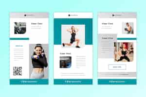 Vetor grátis modelo de email de fitness