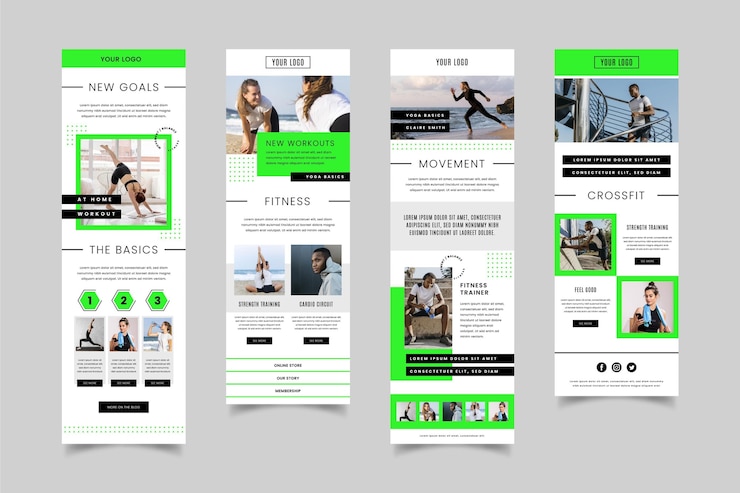 Vetor grátis modelo de email de fitness
