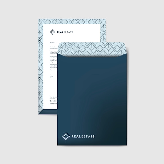 Modelo de envelope corporativo azul