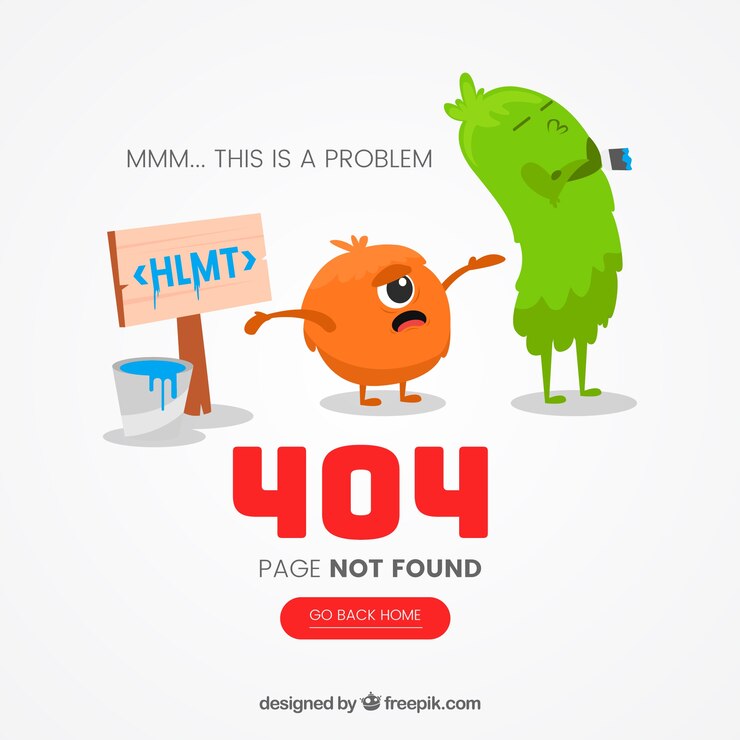 Vetor grátis modelo de erro 404 web com desenhos de monstro