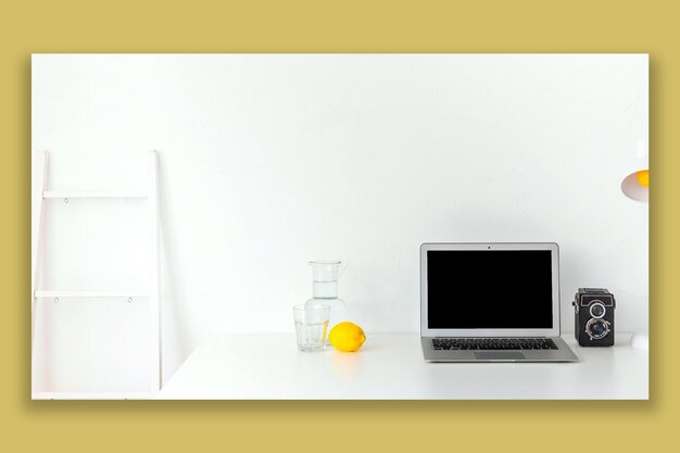 Modelo de espaço de trabalho doméstico minimalista