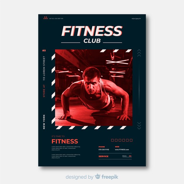 Modelo de esporte cartaz com foto