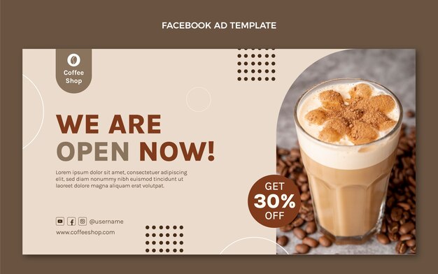 Modelo de facebook de cafeteria mínima