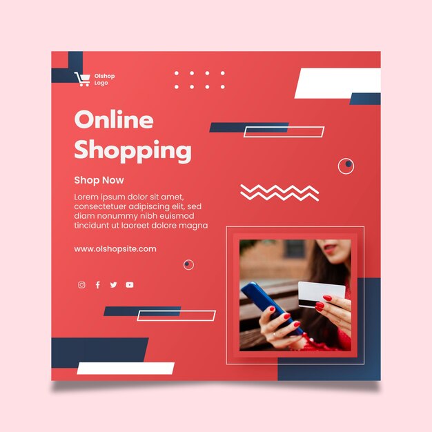 Modelo de flyer quadrado para compras online