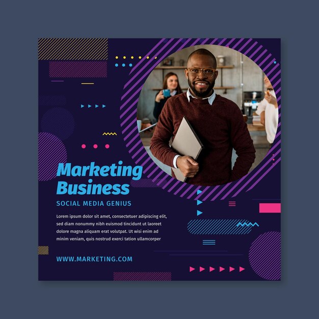 Modelo de folheto comercial de marketing