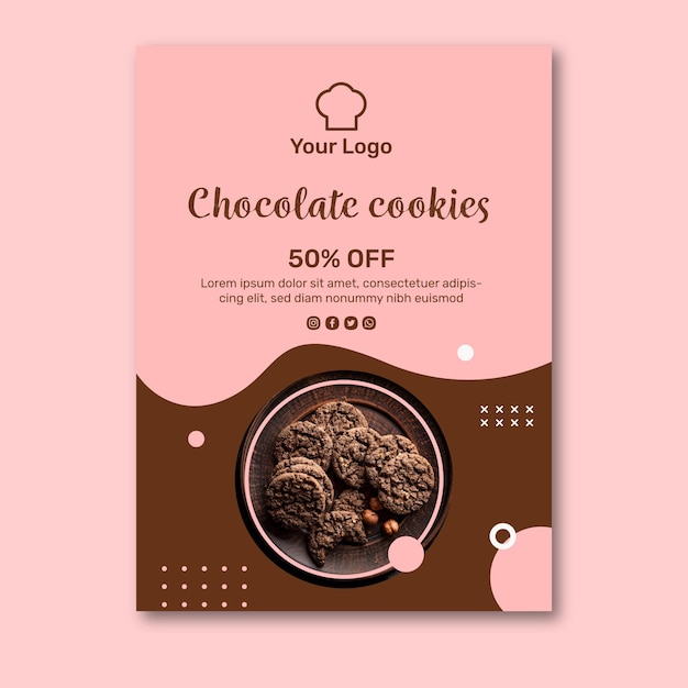 Modelo de folheto de anúncio de cookies