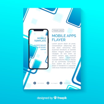 Modelo de folheto de aplicativo para dispositivos móveis