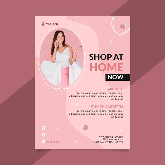 Modelo de folheto de compras online