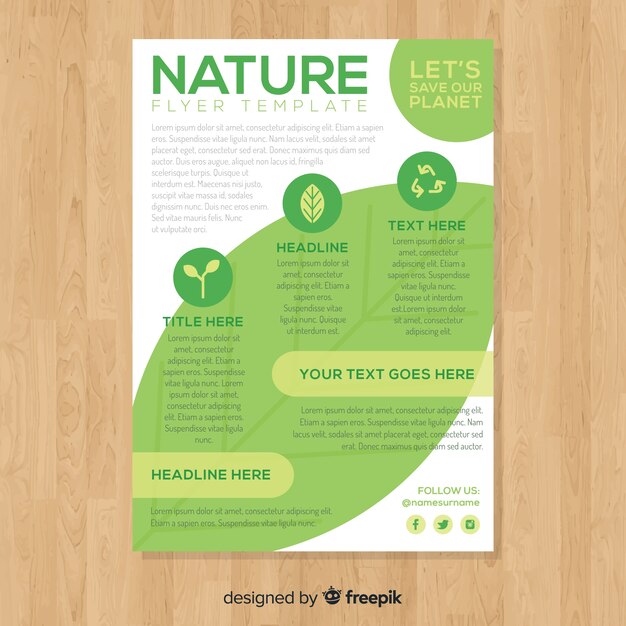 Modelo de folheto de natureza