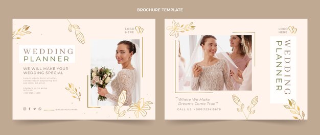 Modelo de folheto de planejador de casamento plano