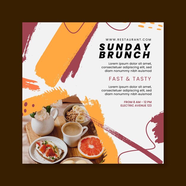Modelo de folheto de restaurante de brunch