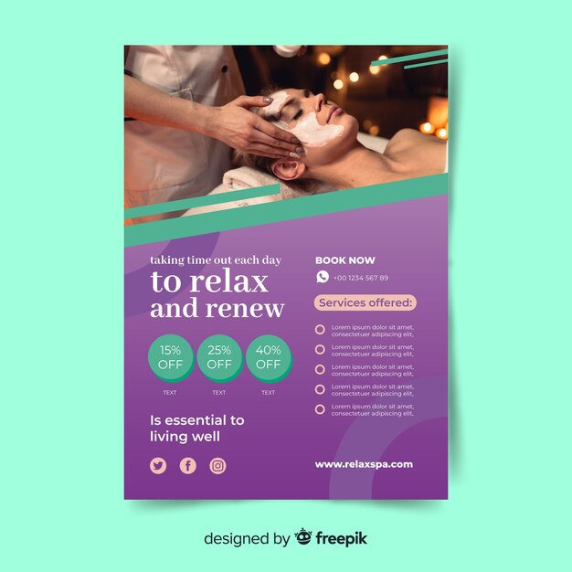 Modelo de folheto de spa