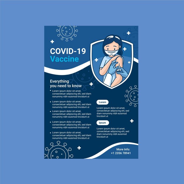 Modelo de folheto de vacinação de coronavírus orgânico plano